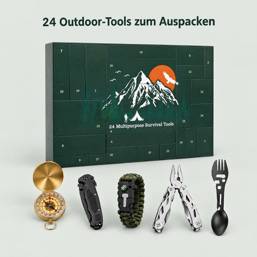 Outdoor-Adventskalender mit 24 Werkzeugen